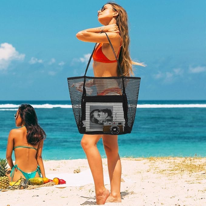 Big Summer Tote Bag Mesh Beach Shopping Bag - Luxivelle