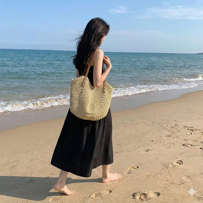 Large Summer Tote Woven Beach Bag