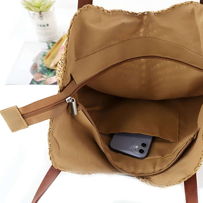Large Summer Tote Woven Beach Bag