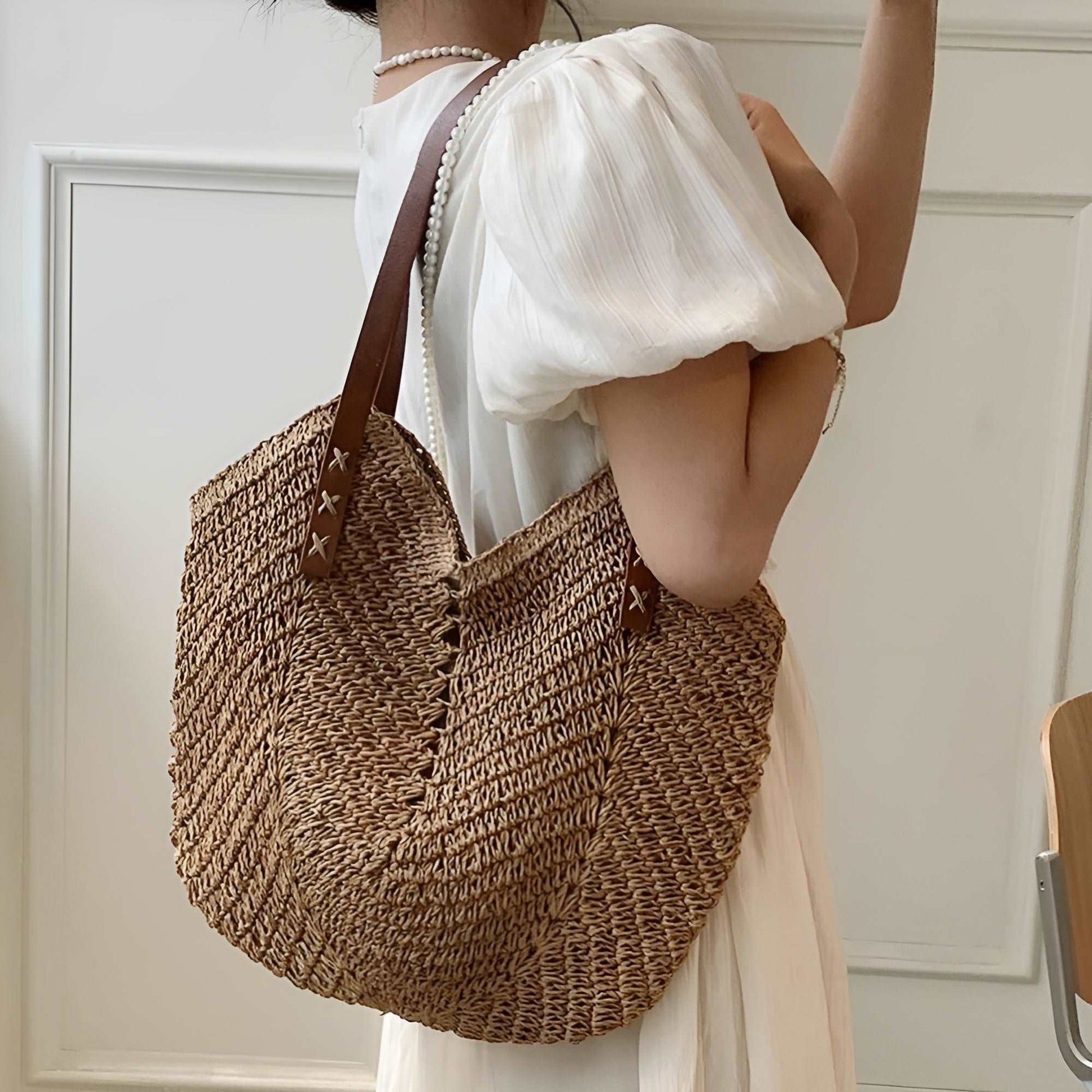 Large Summer Tote Woven Beach Bag - Luxivelle