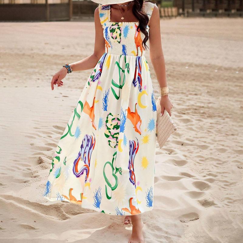 Summer Casual Print Midi Dress for Women - Luxivelle