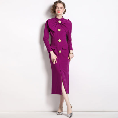 Elegant Women's Long Sleeve Formal Evening Dress