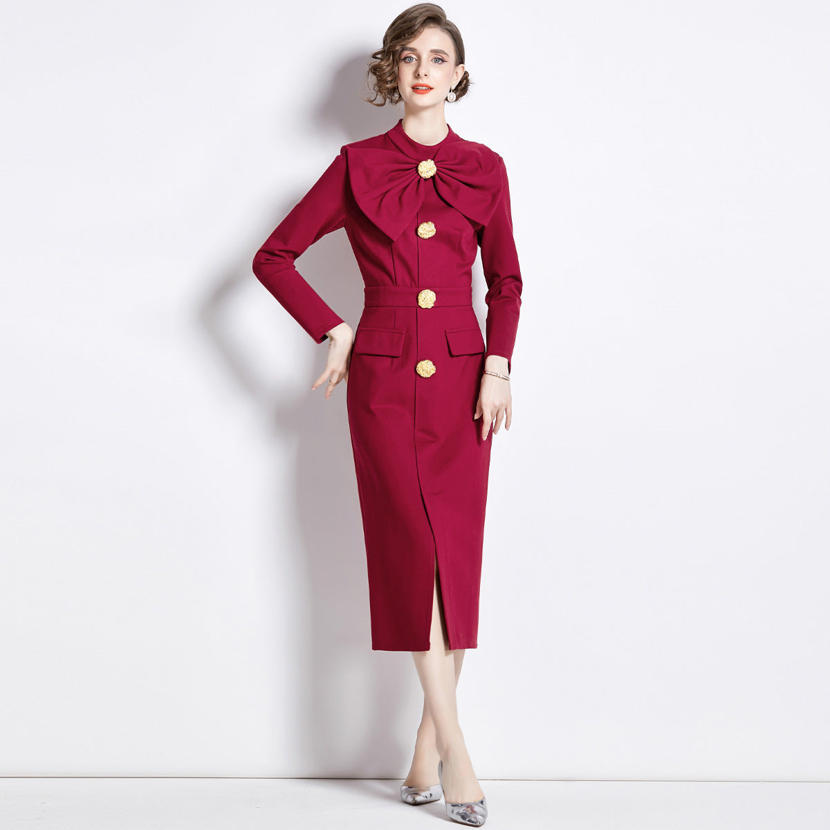 Elegant Women's Long Sleeve Formal Evening Dress