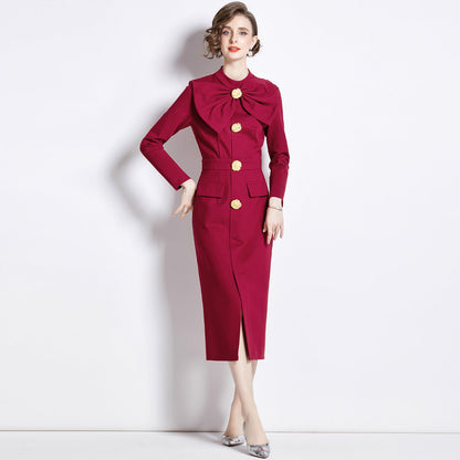 Elegant Women's Long Sleeve Formal Evening Dress