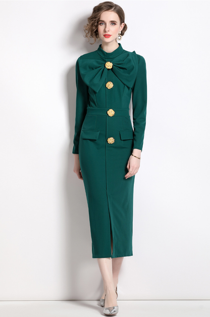 Elegant Women's Long Sleeve Formal Evening Dress