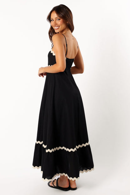 Chic Black Maxi Strap Dress for Women