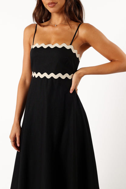 Chic Black Maxi Strap Dress for Women