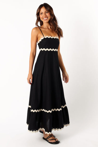 Chic Black Maxi Strap Dress for Women