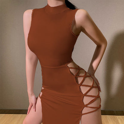 Elegant Long Black Evening Dress with Side Split