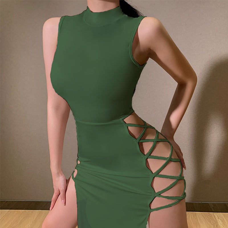 Elegant Long Black Evening Dress with Side Split