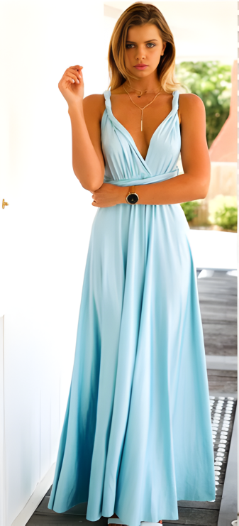 Ladies Long Halter Neck Wedding Dress