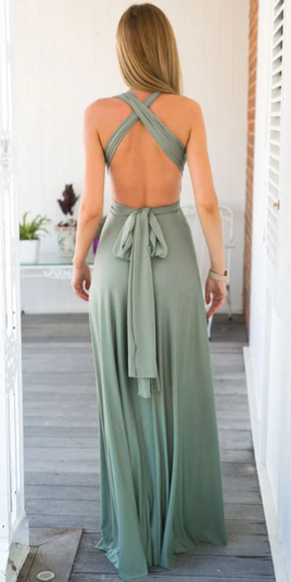 Ladies Long Halter Neck Wedding Dress