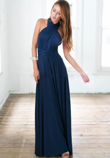 Ladies Long Halter Neck Wedding Dress