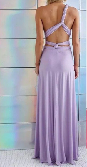 Ladies Long Halter Neck Wedding Dress
