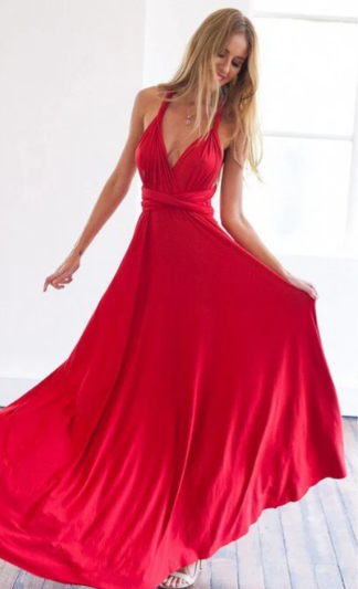 Ladies Long Halter Neck Wedding Dress