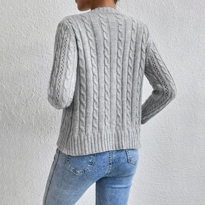 Women's Fit Cable Knit Cardigan Sweater
