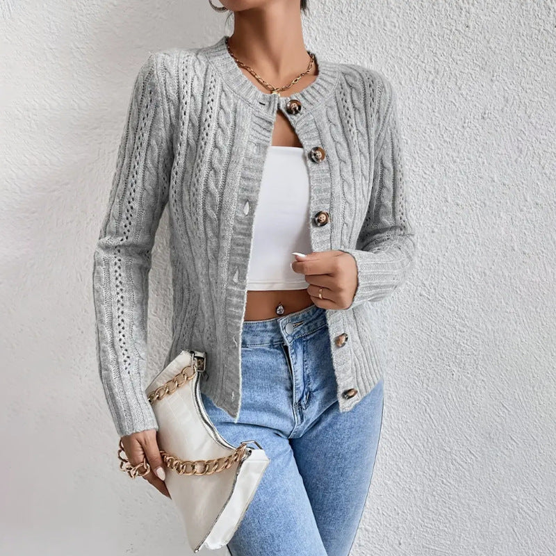 Women's Fit Cable Knit Cardigan Sweater - Luxivelle