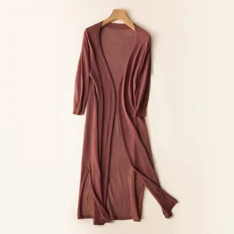 Cozy Women's Open Front Long Cardigan Sweater - Luxivelle