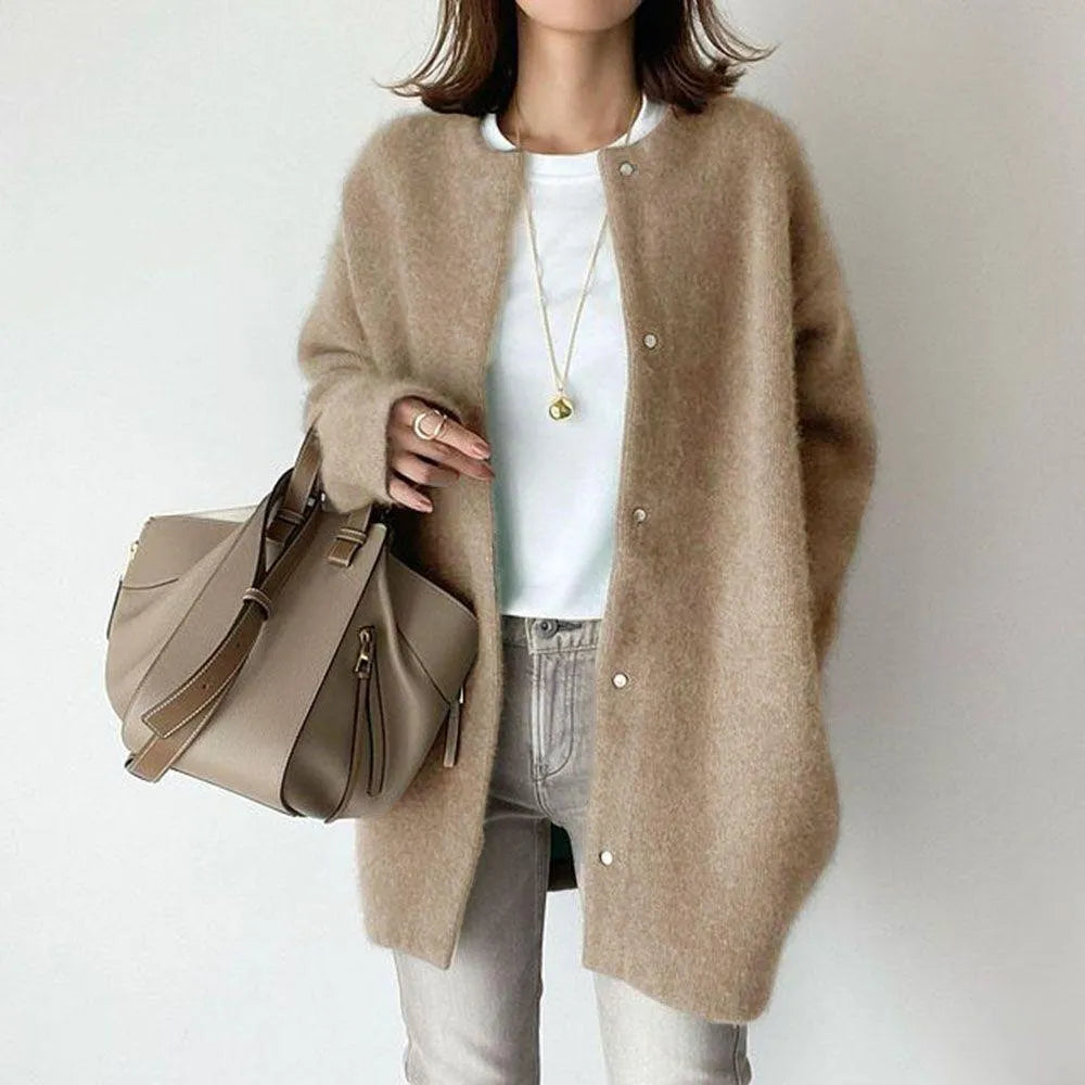 Cozy Women's Open Front Knit Cardigan Sweater