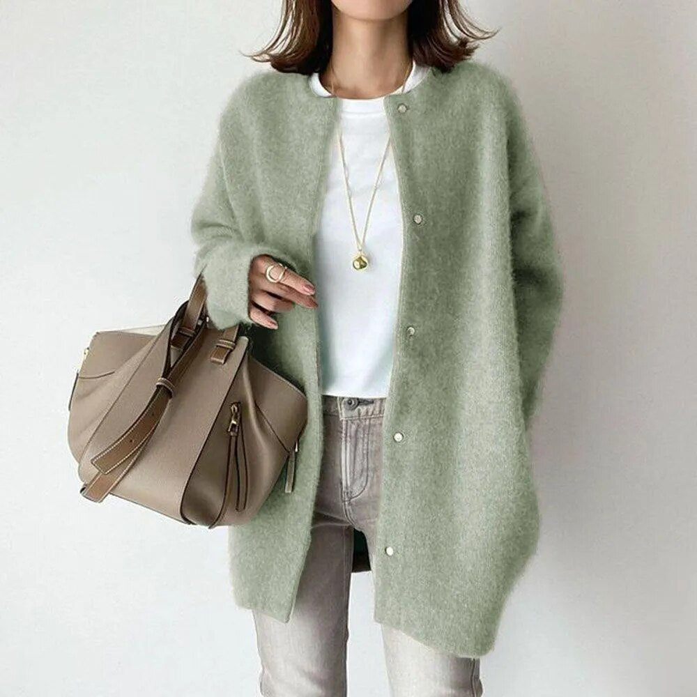 Cozy Women's Open Front Knit Cardigan Sweater