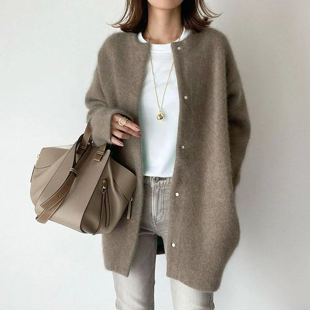 Cozy Women's Open Front Knit Cardigan Sweater