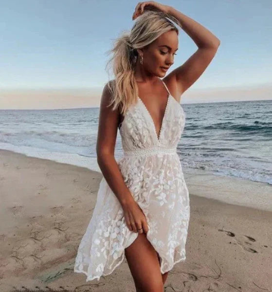 Sexy Summer Halter Mini Dress for Women - Luxivelle