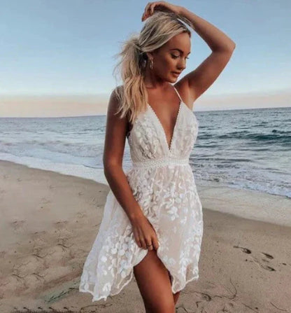 Sexy Summer Halter Mini Dress for Women - Luxivelle