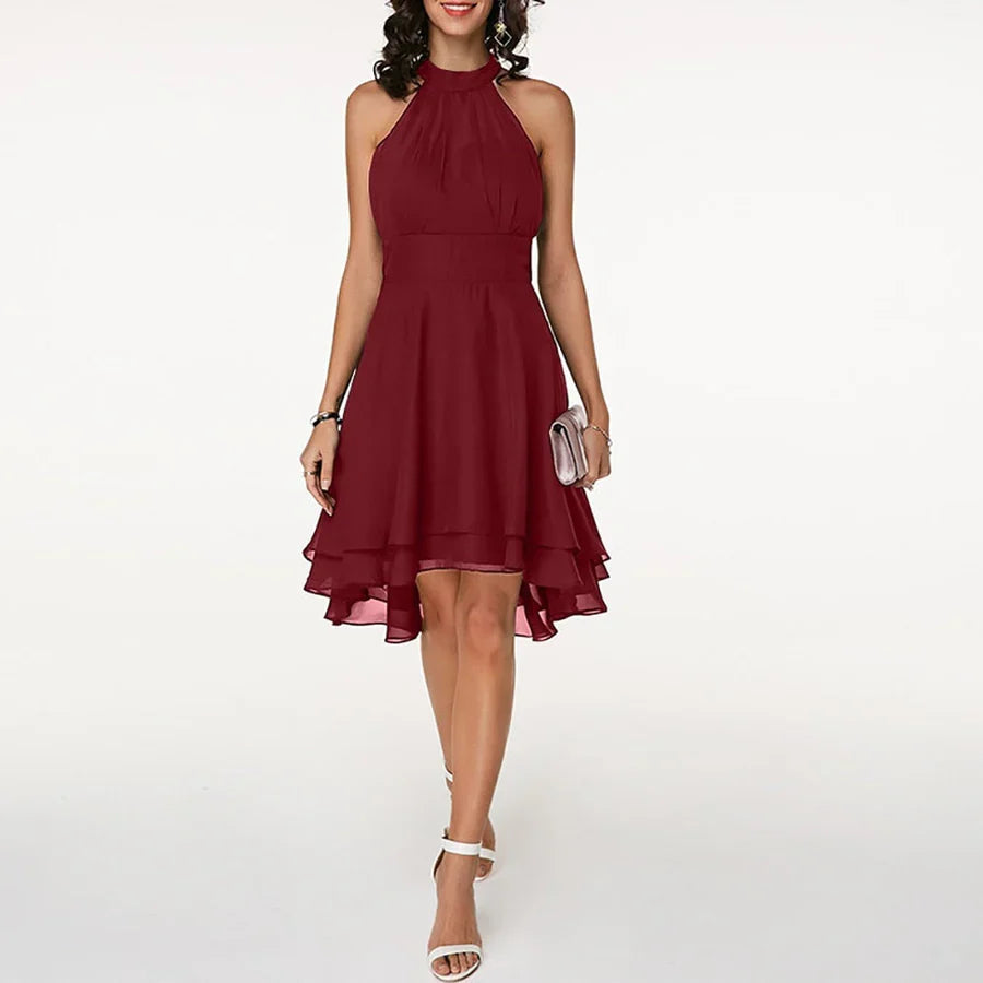 Ladies' Party Dress Halter Top | Flirty Ruffled Skirt - Luxivelle