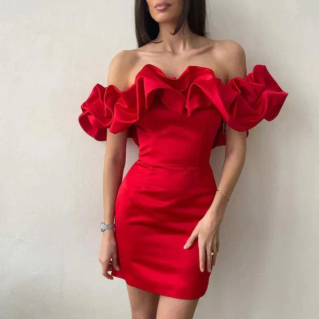 Sexy Off The Shoulder Party Dress Mini - Luxivelle