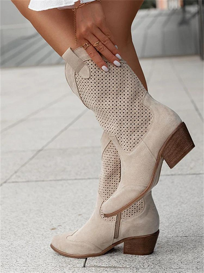 Ladies Western Ankle Boots Low Heel
