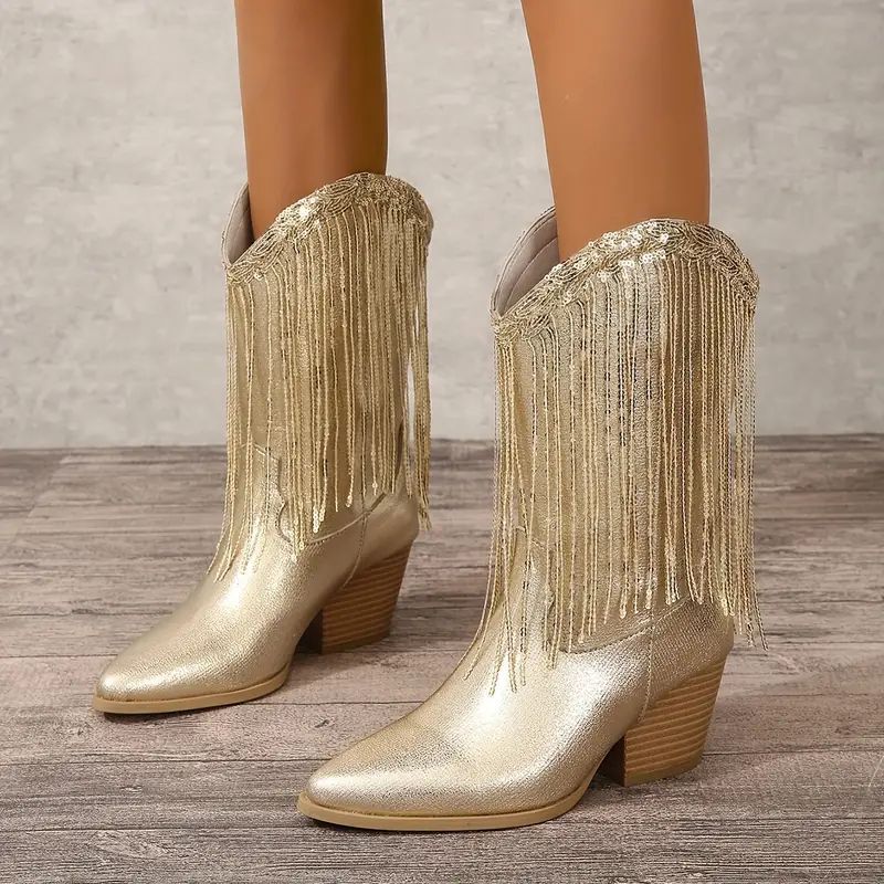 Ladies Western Fringed Ankle Boots - Luxivelle