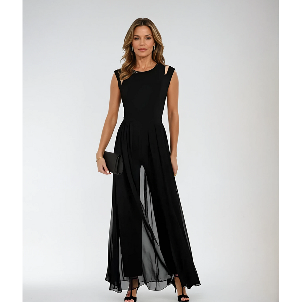 Elegant Sleeveless Maxi Evening Gown - Luxivelle