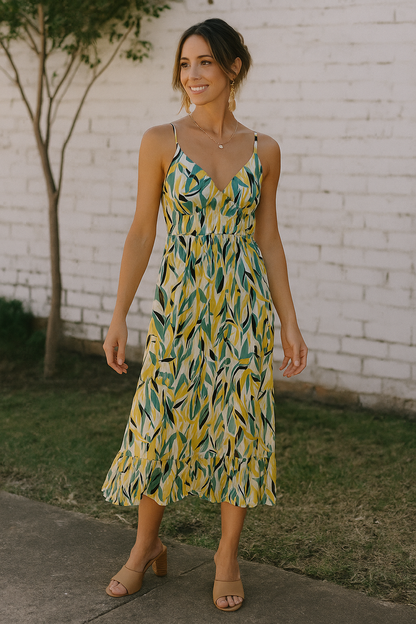 Pretty Floral Sundress for Women Spaghetti Strap
