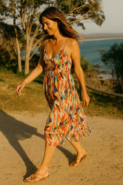 Pretty Floral Sundress for Women Spaghetti Strap