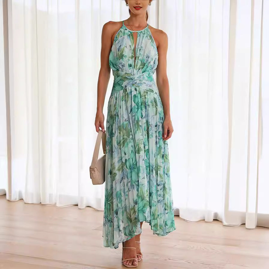 Elegant Ladies Floral Party Midi Dress - Luxivelle
