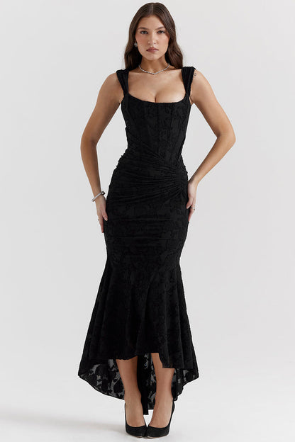 Ladies Elegant Long Evening Gown Corset Dress