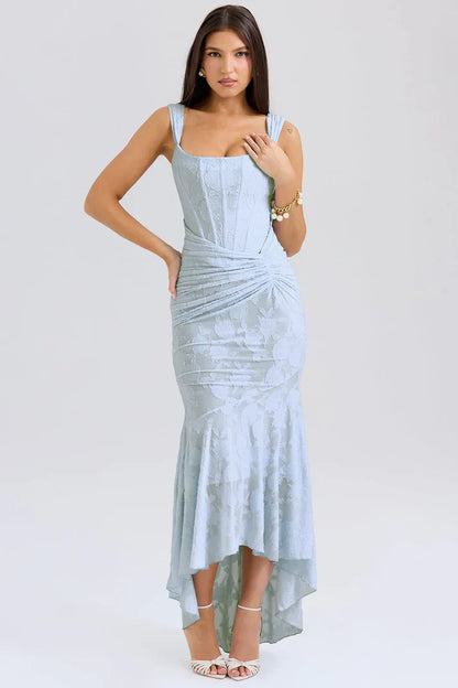 Ladies Elegant Long Evening Gown Corset Dress
