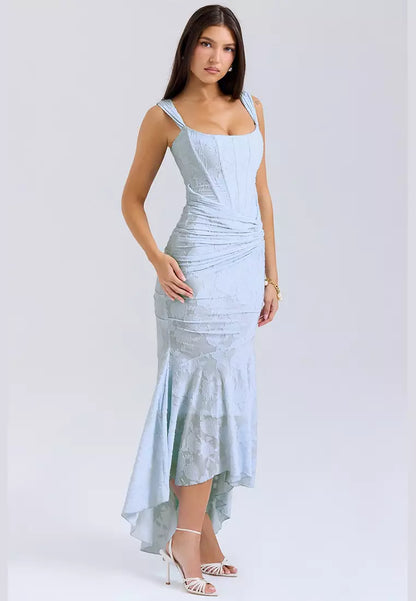 Ladies Elegant Long Evening Gown Corset Dress