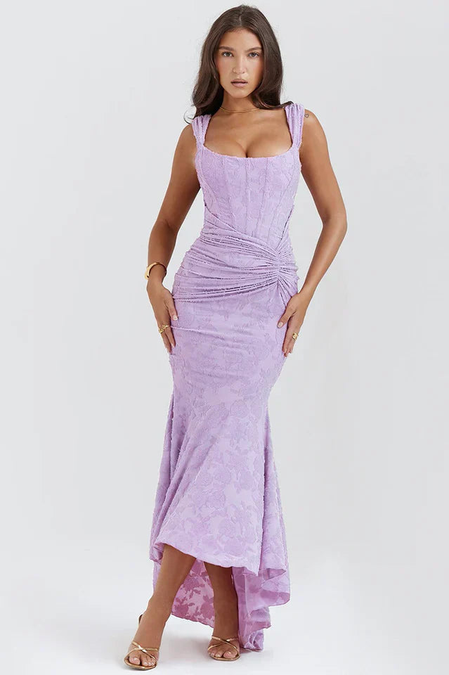 Ladies Elegant Long Evening Gown Corset Dress