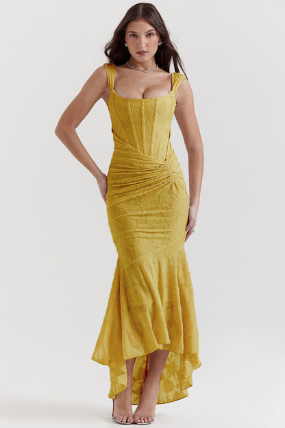 Ladies Elegant Long Evening Gown Corset Dress