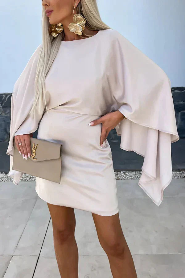 Ladies Stylish Party Dress With Sleeves - Luxivelle