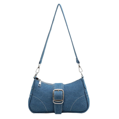 Ladies Double Strap Shoulder Handbag Buckle