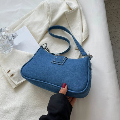 Ladies Double Strap Shoulder Handbag Buckle