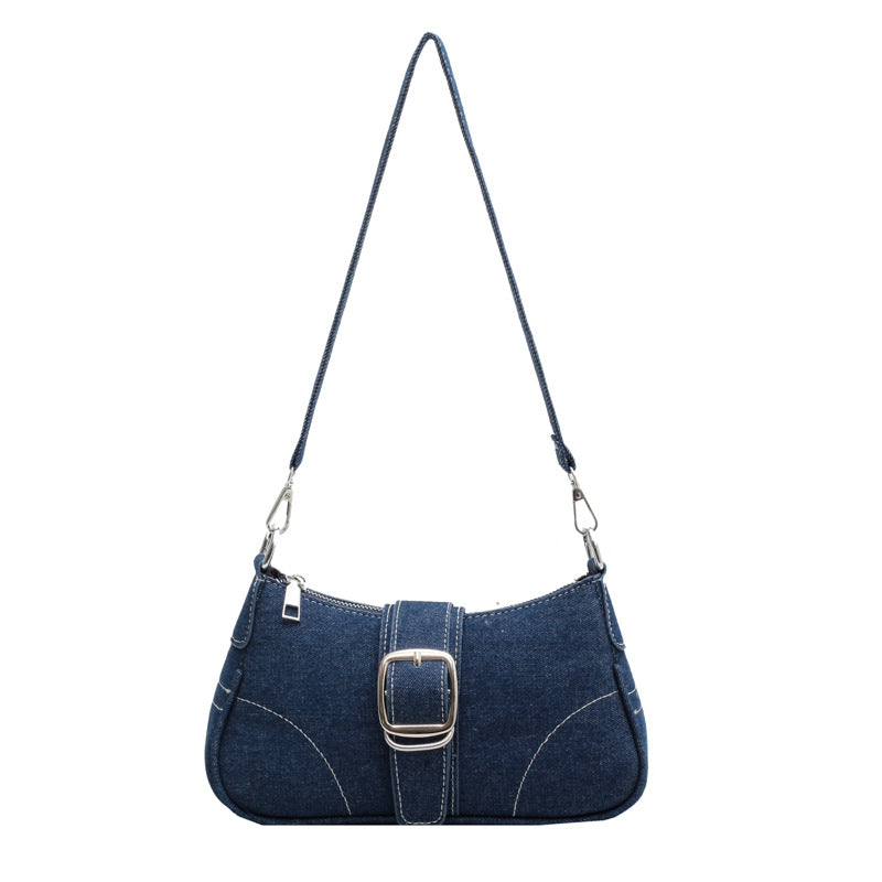 Ladies Double Strap Shoulder Handbag Buckle