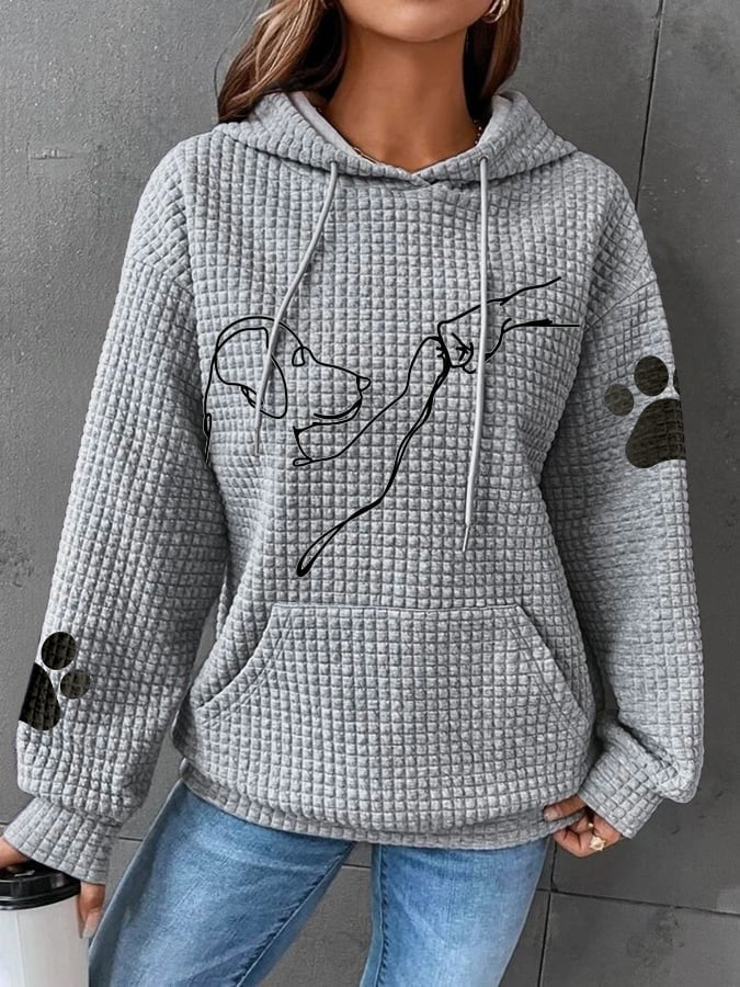 Women's Large Graphic Hooded Sweatshirt Casual