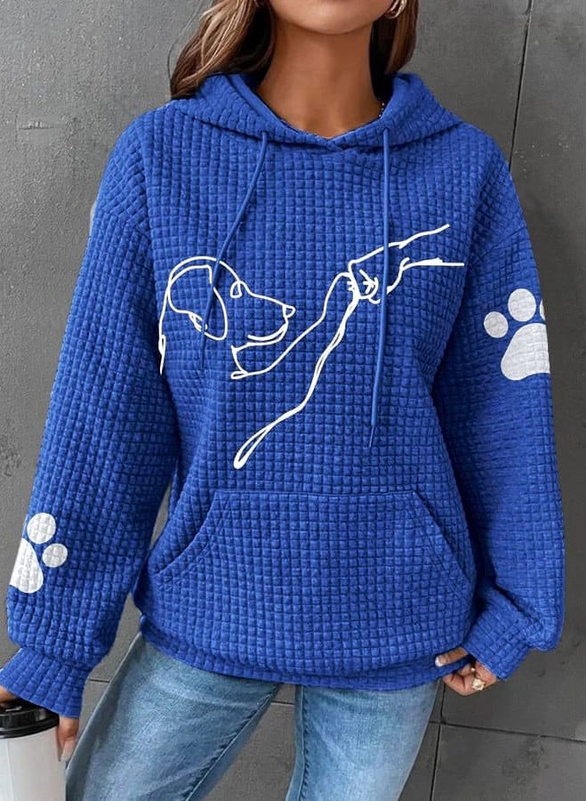Women's Large Graphic Hooded Sweatshirt Casual - Luxivelle