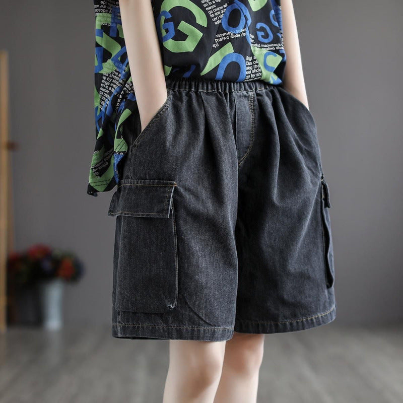 Ladies Loose Fit Cargo Shorts