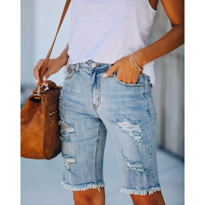 Distressed Denim Women's Shorts