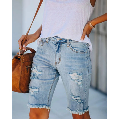 Distressed Denim Women's Shorts