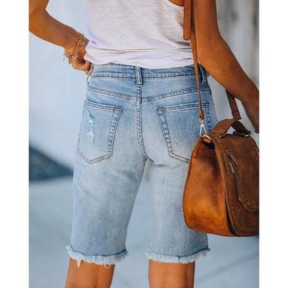 Distressed Denim Women's Shorts